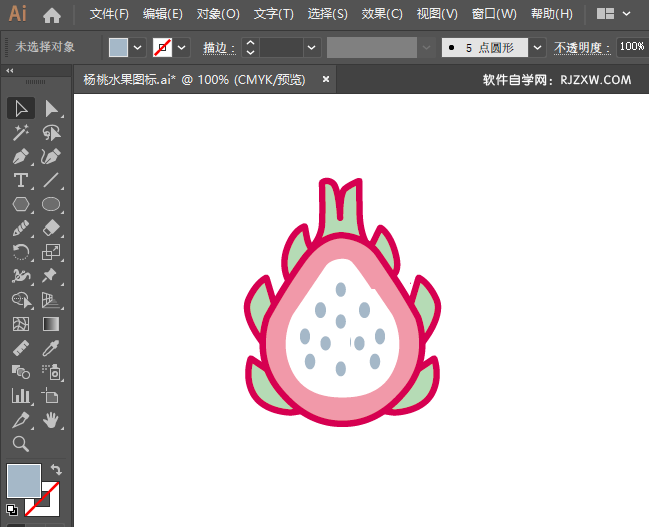 ai怎么画火龙果图标