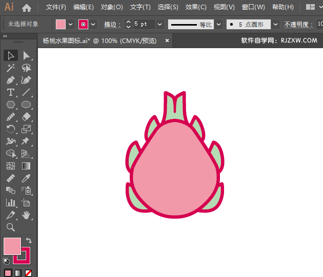 ai怎么画火龙果图标