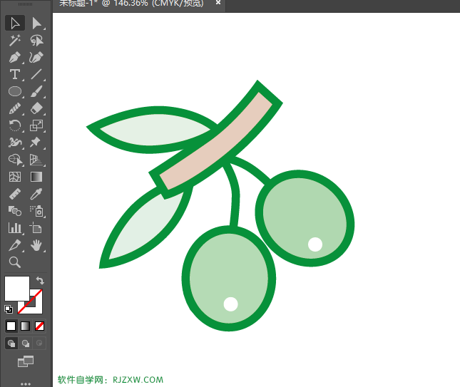 ai怎么画橄榄水果图案