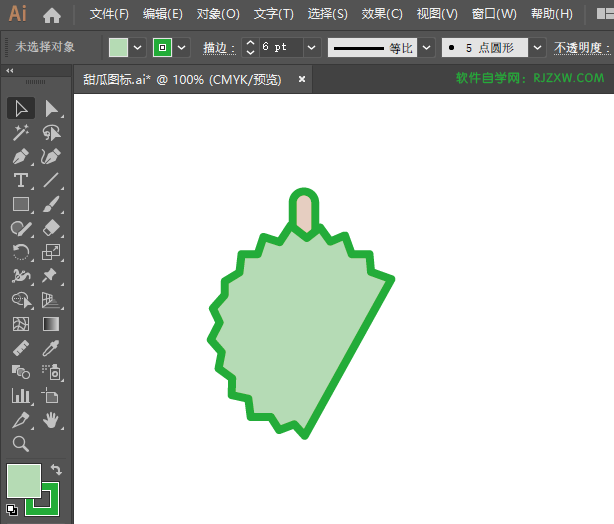 ai怎么画榴莲水果图标