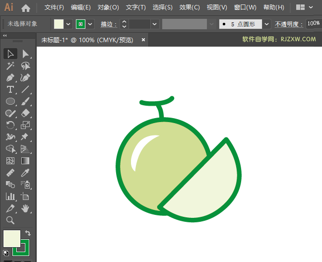 ai怎么制作甜瓜图标