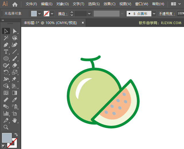 ai怎么制作甜瓜图标
