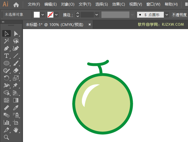 ai怎么制作甜瓜图标
