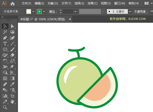 ai怎么制作甜瓜图标