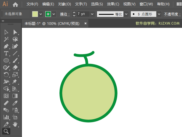 ai怎么制作甜瓜图标