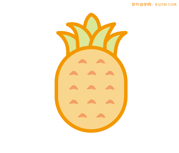 ai怎么画菠萝水果图标
