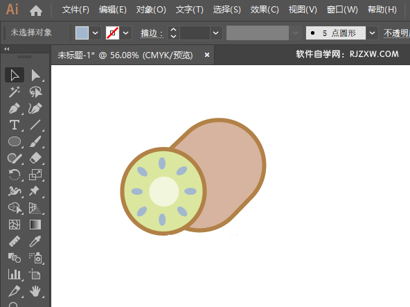 ai怎么画猕猴桃水果图标
