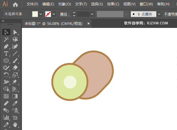 ai怎么画猕猴桃水果图标