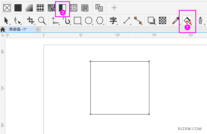 coreldraw2020矩形填充斜线的方法