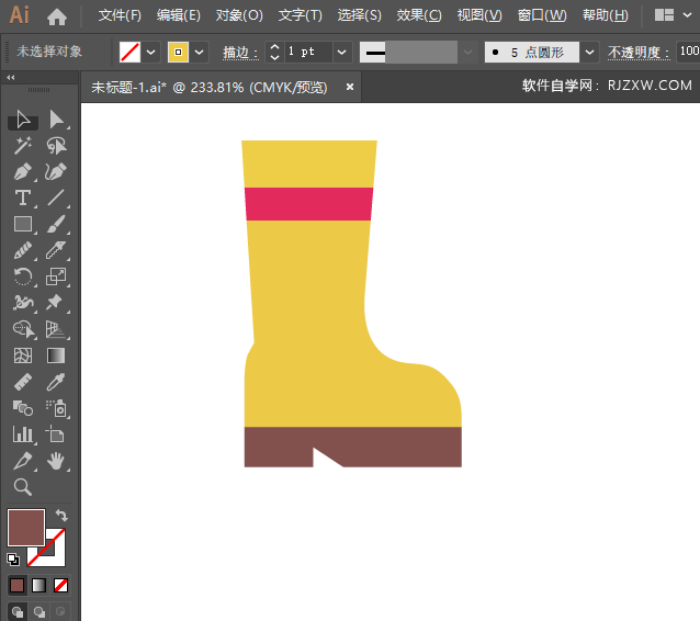 ai怎么画靴子图标