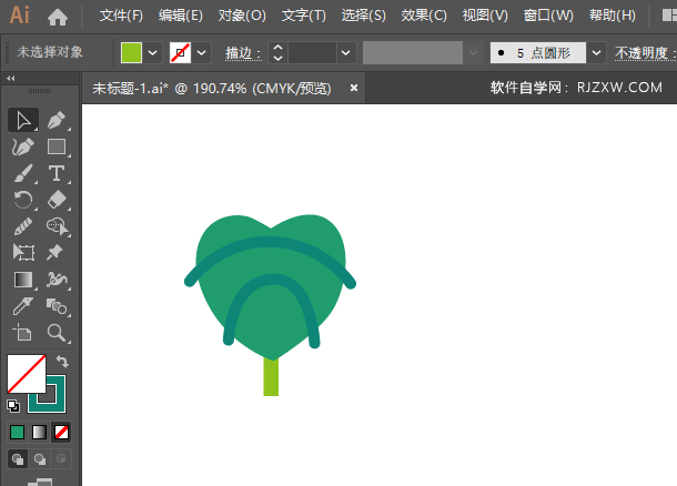 ai怎么画红掌盆栽图标