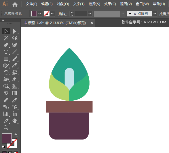 ai怎么画百荷盆栽图标