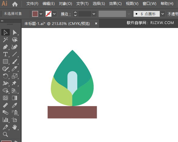 ai怎么画百荷盆栽图标
