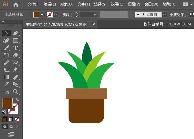 ai怎么画芦荟图标