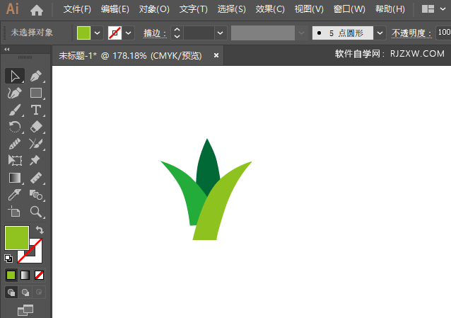 ai怎么画芦荟图标