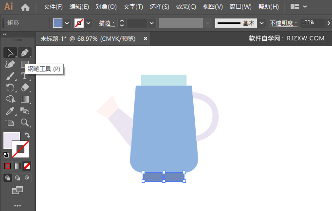 ai怎么画洒水壶的简易图