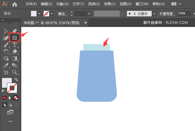 ai怎么画洒水壶的简易图