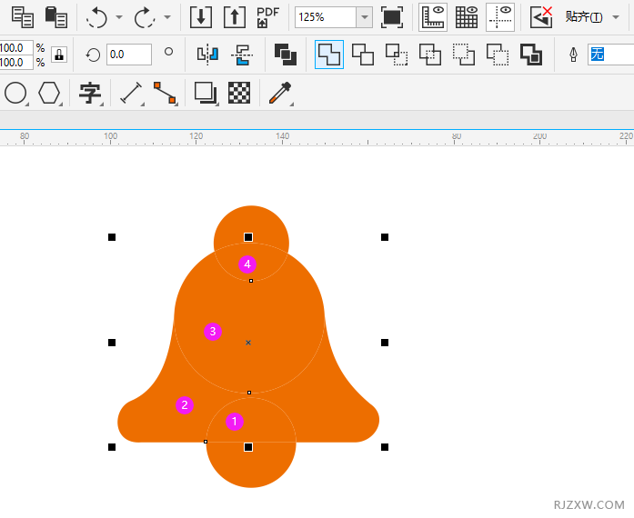 CorelDRAW2020画一个小铃铛图标
