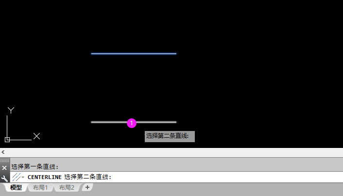 cad两条线的中心线怎么画
