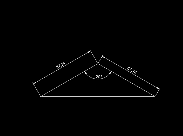 Cad如何画120度的等腰三角形