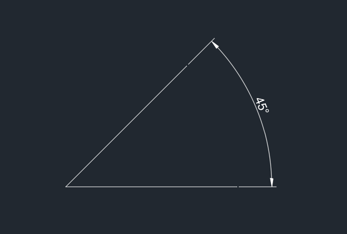 cad怎样画一个45度的角