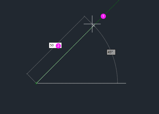 cad怎样画一个45度的角