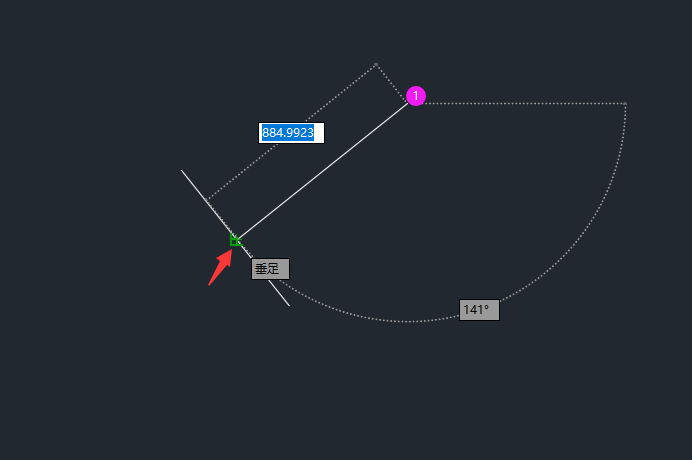 CAD中怎么找到垂足点