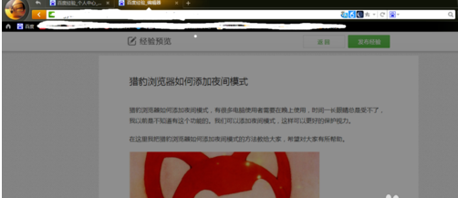 猎豹浏览器插件夜间模式使用教程