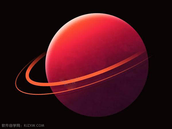 ai怎么画一个红色的星球