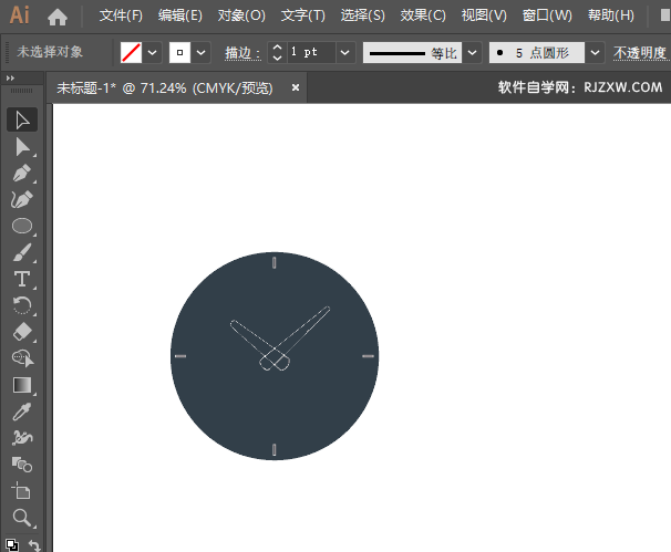 ai画时钟矢量图标的方法