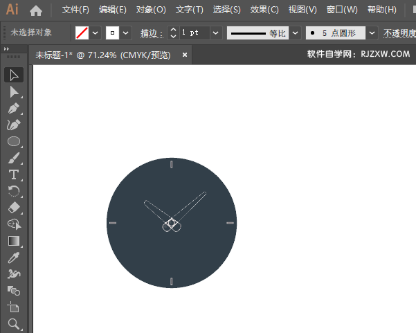 ai画时钟矢量图标的方法