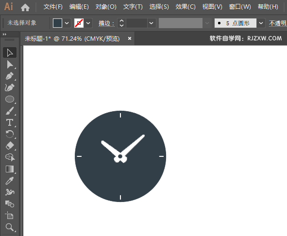 ai画时钟矢量图标的方法