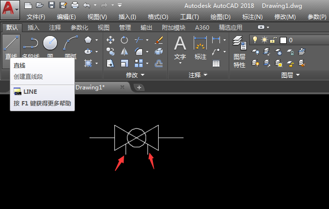 CAD定压差阀图例的画法