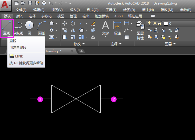 CAD平衡阀图例的画法