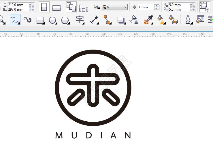 CDR设计一个木点logo