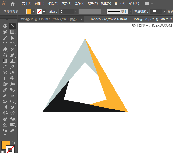 ai中怎么设计三角主题LOGO的方法