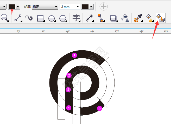 教你怎么用CDR设计用CP字母组成的LOGO