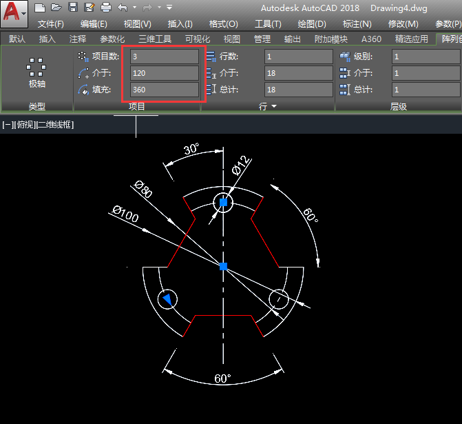 通过CAD环形阵列画图练习
