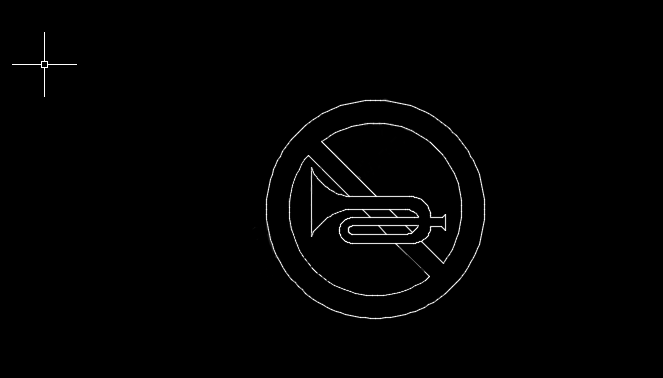 CAD里面怎么画禁止鸣喇叭图标