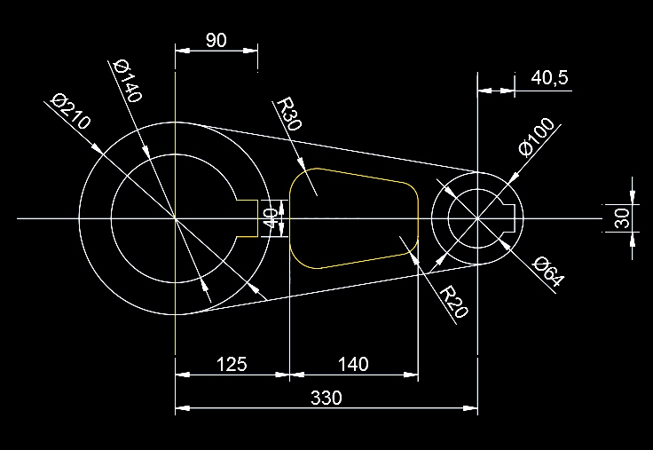 怎么用CAD偏移及圆角工具画零件图平面图