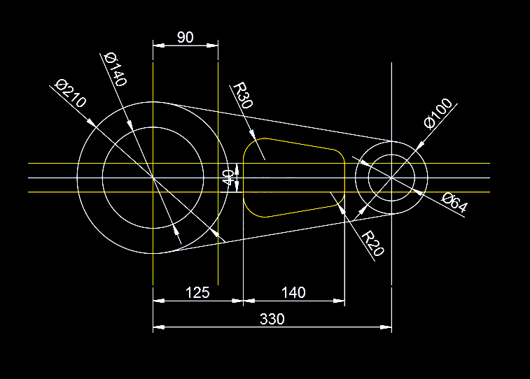 怎么用CAD偏移及圆角工具画零件图平面图