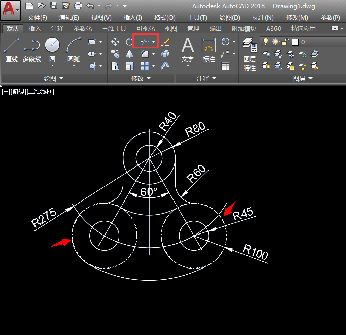 怎么用CAD圆画相切圆图形练习