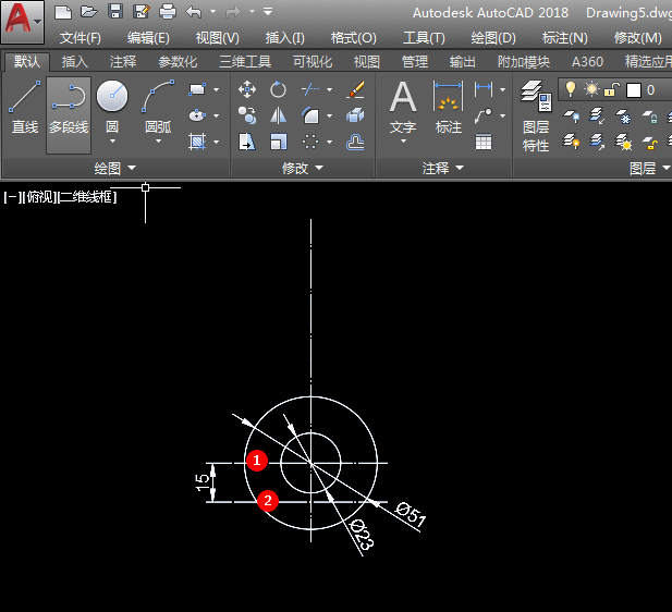 CAD用圆形工具画图练习