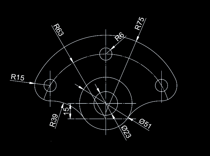 CAD用圆形工具画图练习