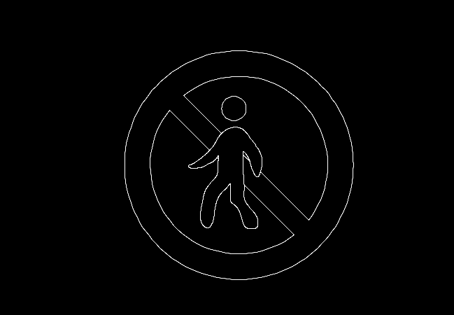 CAD里怎么画禁止行人通过图标