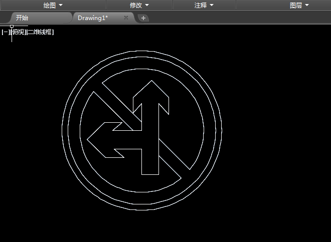 CAD怎么画禁止直行和向左转弯