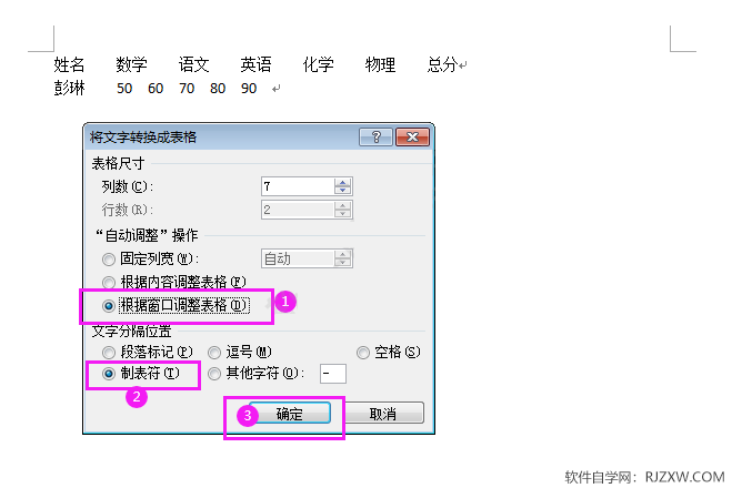 Word2010怎么将文本转换成表格