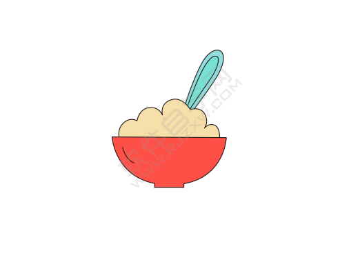 CDR绘制一碗卡通饭