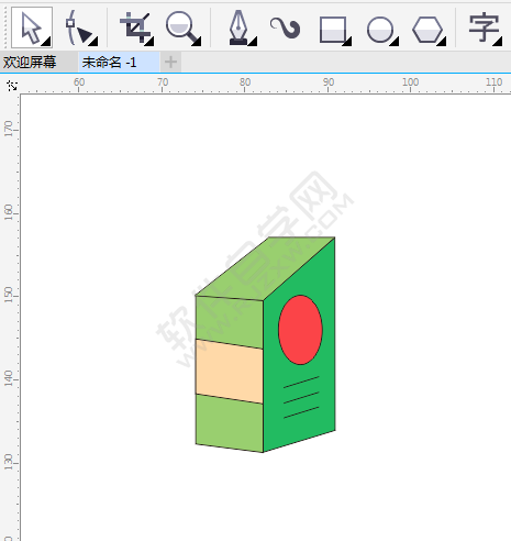 CDR绘制一瓶卡通牛奶盒