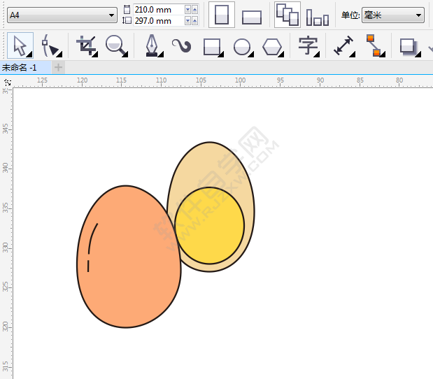 CDR怎么画卡通鸡蛋
